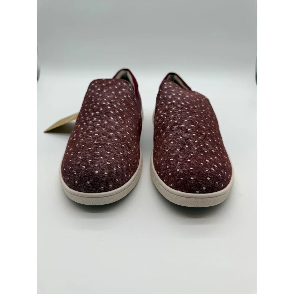 Spenco Santa Cruz Ostrich Burgundy Slip On Sneakers Womens 10B